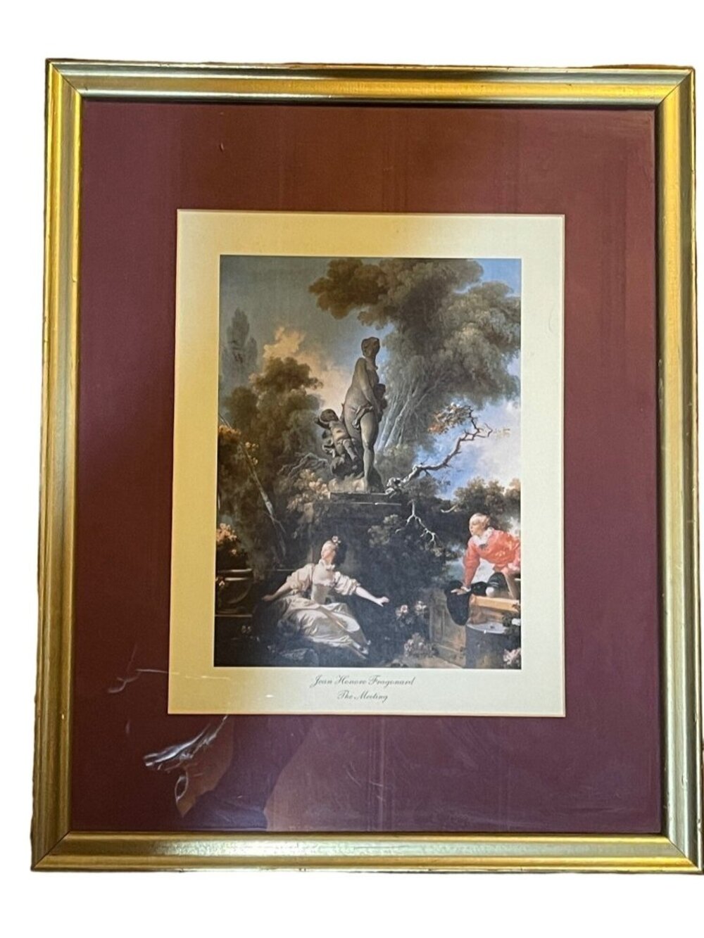 the progress of love the meeting gold framed print artwork by Fragonard READ